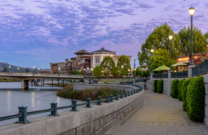 Evening Night Napa City Riverside Walkway, California, USA – Napa, cheap car insurance in California