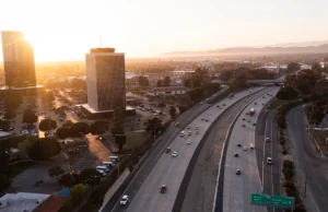 Sunset aerial view of the downtown skyline of Oxnard – Oxnard, cheap car insurance in California.