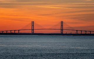 Sunset at the Sidney Lanier Bridge in Brunswick, GA – Brunswick, cheap car insurance in Georgia