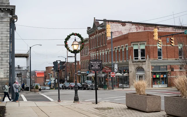 Winter downtown, Mansfield – Mansfield, cheap car insurance in Ohio
